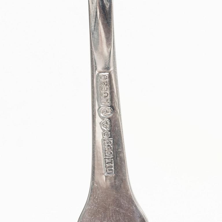19 silver spoons, model Vinga, Ceson, Gothenburg, 1977–88.