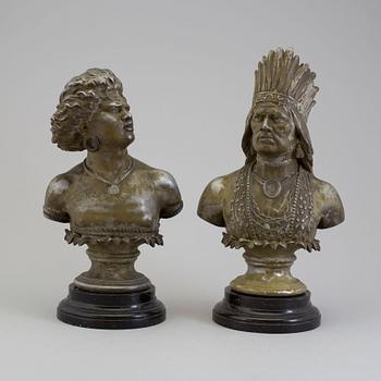 Two late 19th century portrait-busts.