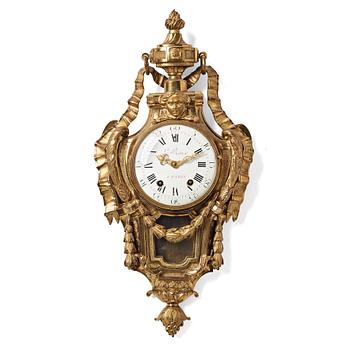 118. A Louis XVI wall clock, Le Roux Paris, late 18th century.