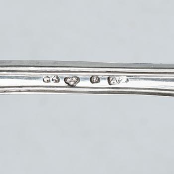 Adolf Zethelius, Gafflar, 12 st, silver, Stockholm 1837.