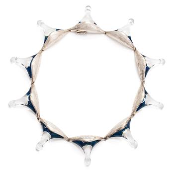 Björn Weckström, necklace, "Corona", silver and acrylic.