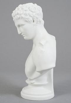 SKULPTUR / BYST, parian, Gustavsberg, daterad 1894.