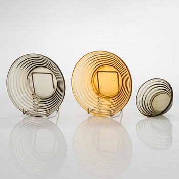 Aino Aalto,A set of three 1930's bowls, "Bölgeblick" for Karhula Glassworks, Finland.