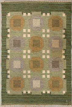 Rakel Carlander, Rug flat weave signed approximately 202x140 cm.