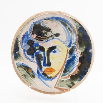 Margit Jones, plate, earthenware, Stockholm's Ceramics.