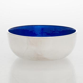 A sterling silver and enamel bowl, maker's mark of A. Tillander, Turku 2005.