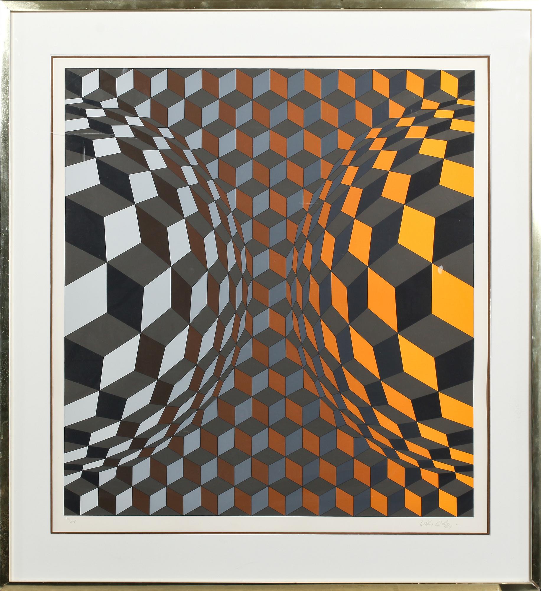 VICTOR VASARELY, färglitografi, signerad.
