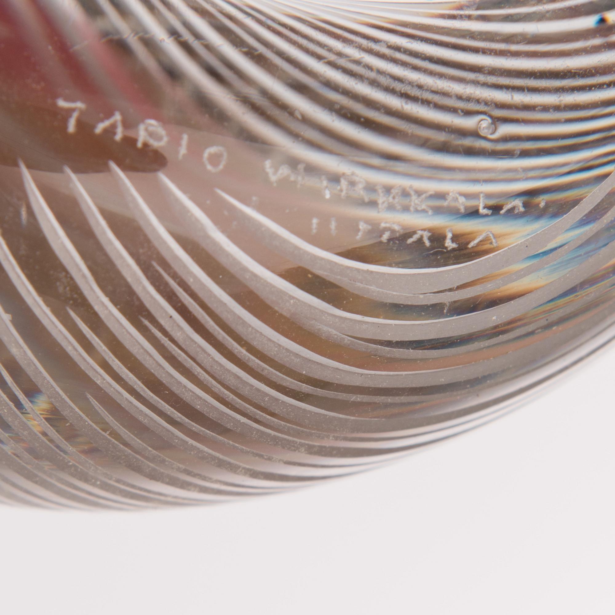 A glass bowl, model 3327, signed Tapio Wirkkala Iittala.