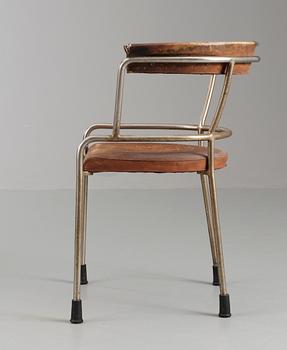 Gunnar Asplund, A Gunnar Asplund armchair, circa 1930, possibly a prototype. Chromed plated tubular steel with brown leather upholstery.