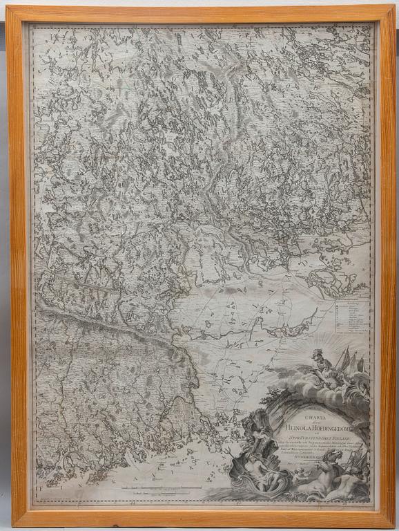 KARTTA. Charta öfver Heinola Höfdingedömme.  Eric af Wetterstedt, C. Beckman, Stockholm 1793.