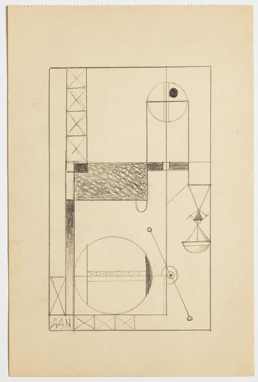 GÖSTA ADRIAN-NILSSON, blyerts på papper, signerad GAN. Troligtvis utförd på 1930-talet.