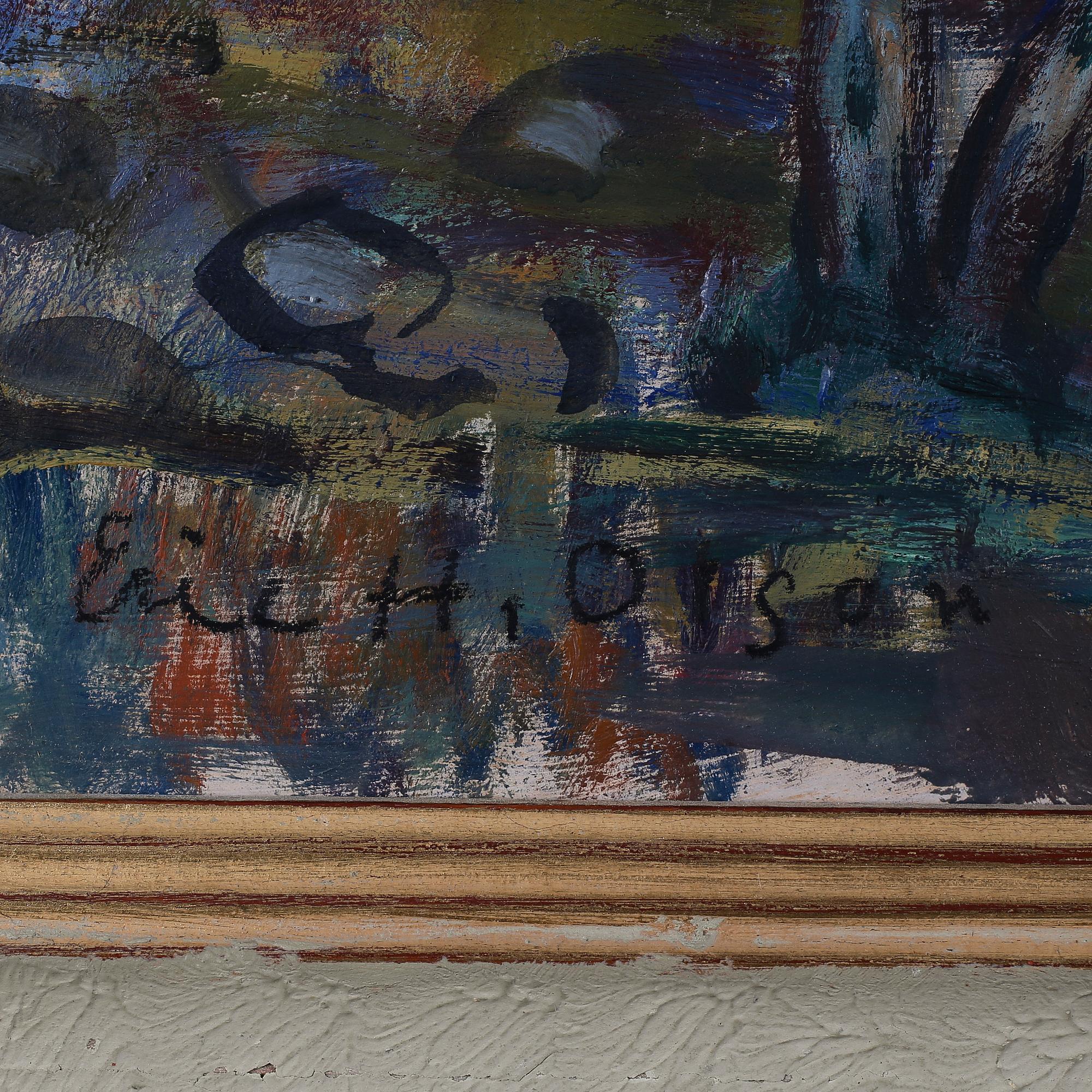 ERIC H OLSON, olja på pannå, signerad.