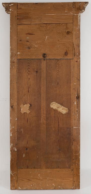 A gilt mirror dated 1816 by CM Fogelgren, linköping with a console table.