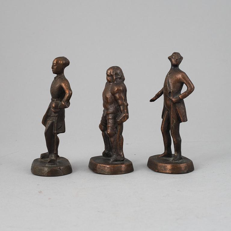 Allan Ebeling, sculptures, 3, signed.