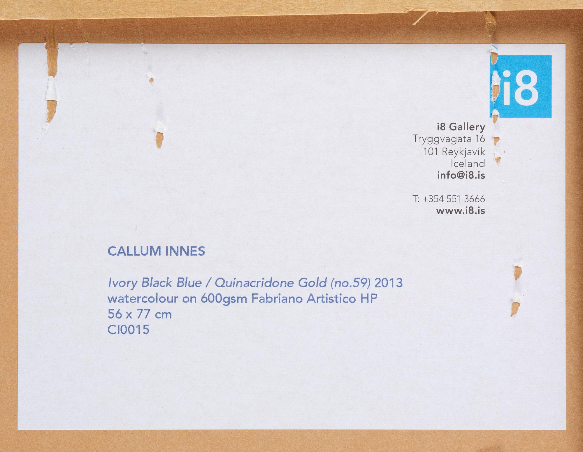 Callum Innes, "Ivory Black Blue / Quinacridone Gold (no. 59)".