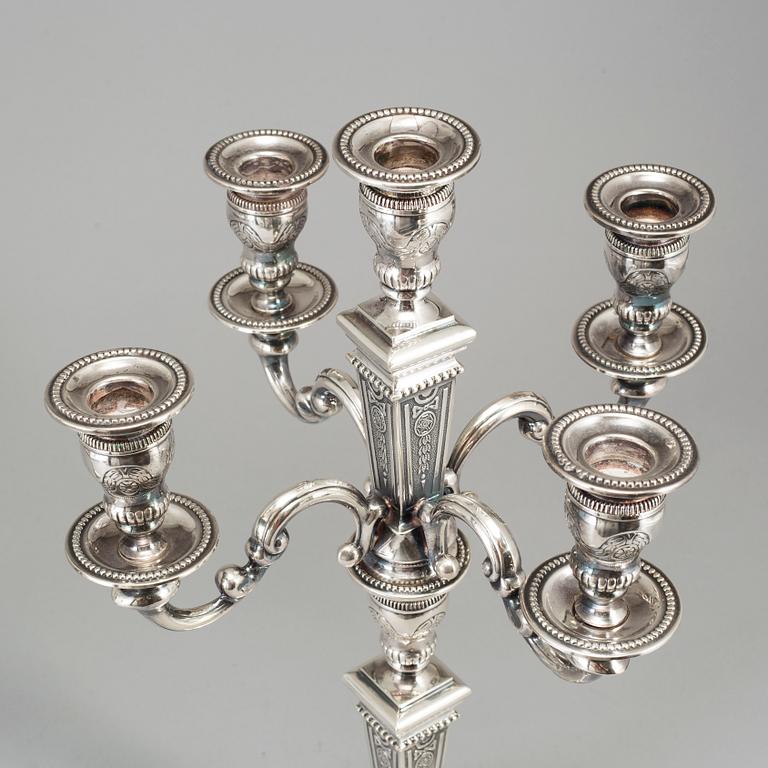 A pair of sterling silver candelabras, Polar Art, Stockholm (1980-2009).