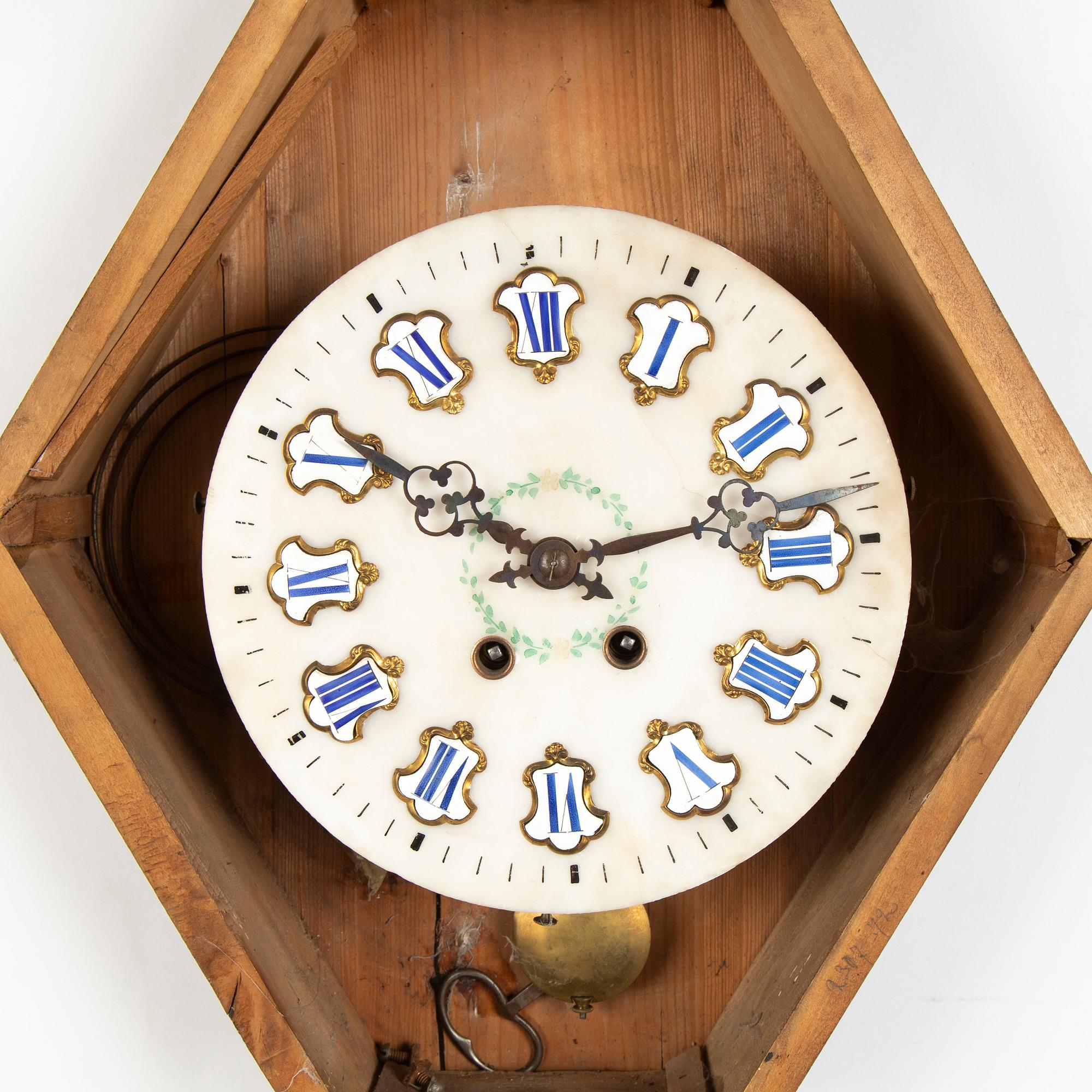 A late 19th century wall clock.