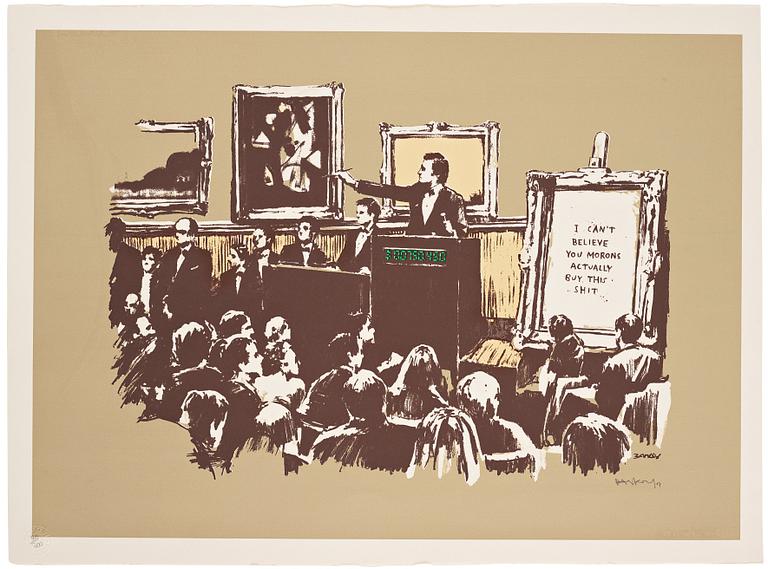 Banksy, "Morons (Sepia)".