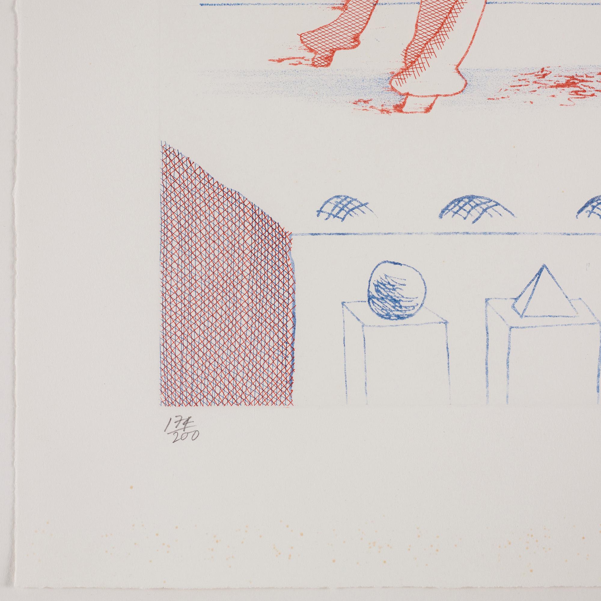 David Hockney, "A Moving Still Life" från sviten "The Blue Guitar".