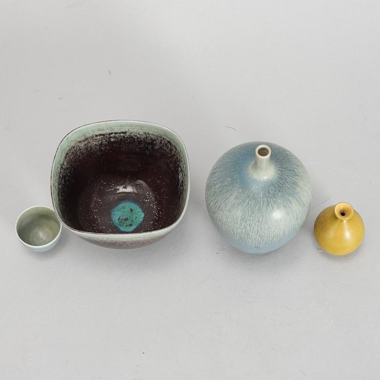 BERNDT FRIBERG, four stoneware pieces from Gustavsberg Studio.