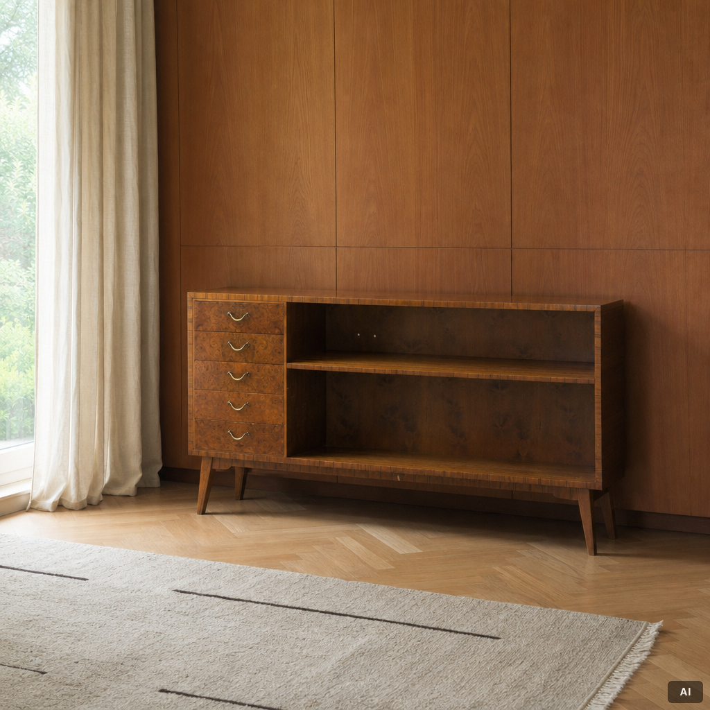 Bookcase, Swedish Modern, Lamhults Möbler, 1940s.