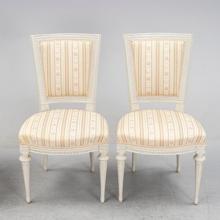 A set of four Gustavian chairs, second half of the 18th Century.