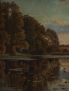 Peder Mork Mönsted, Sunset over a lake.