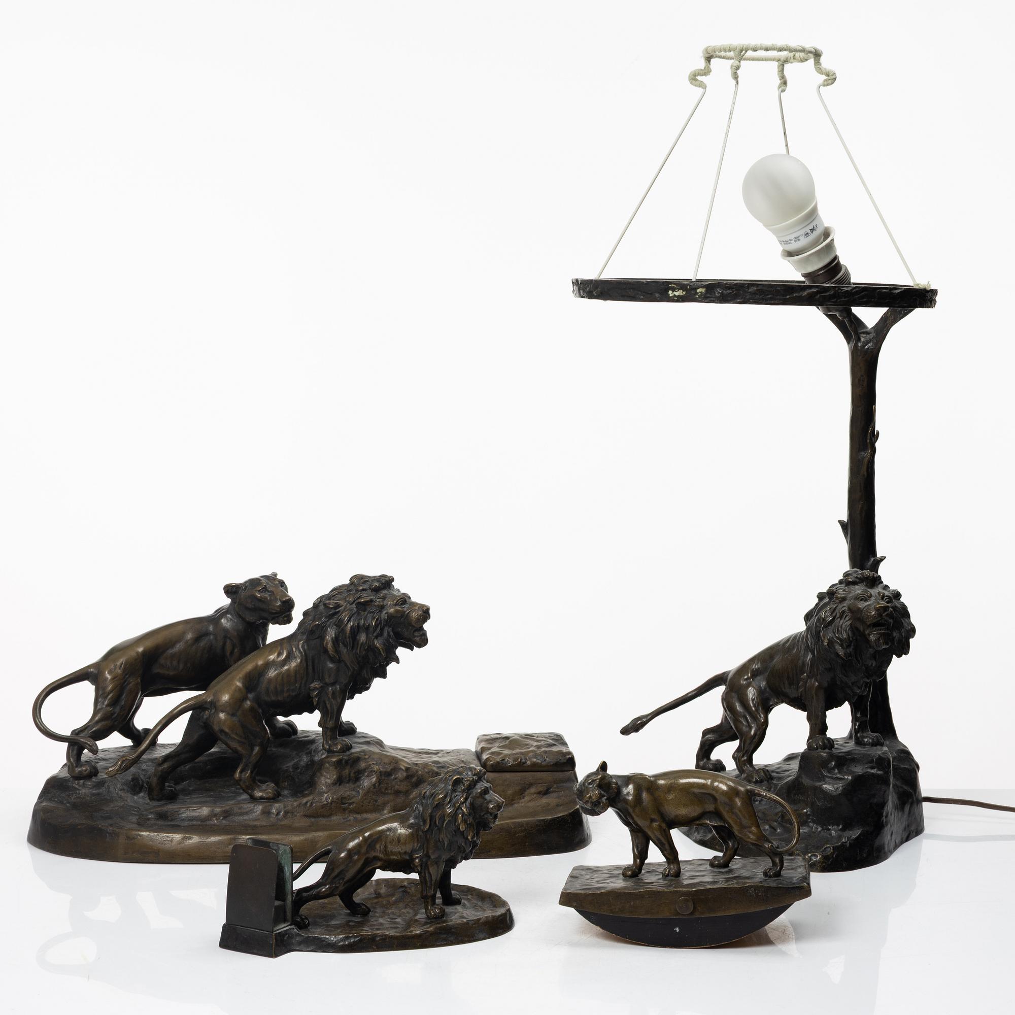 Desk set, 4 pieces, bronze, Austria circa 1900.