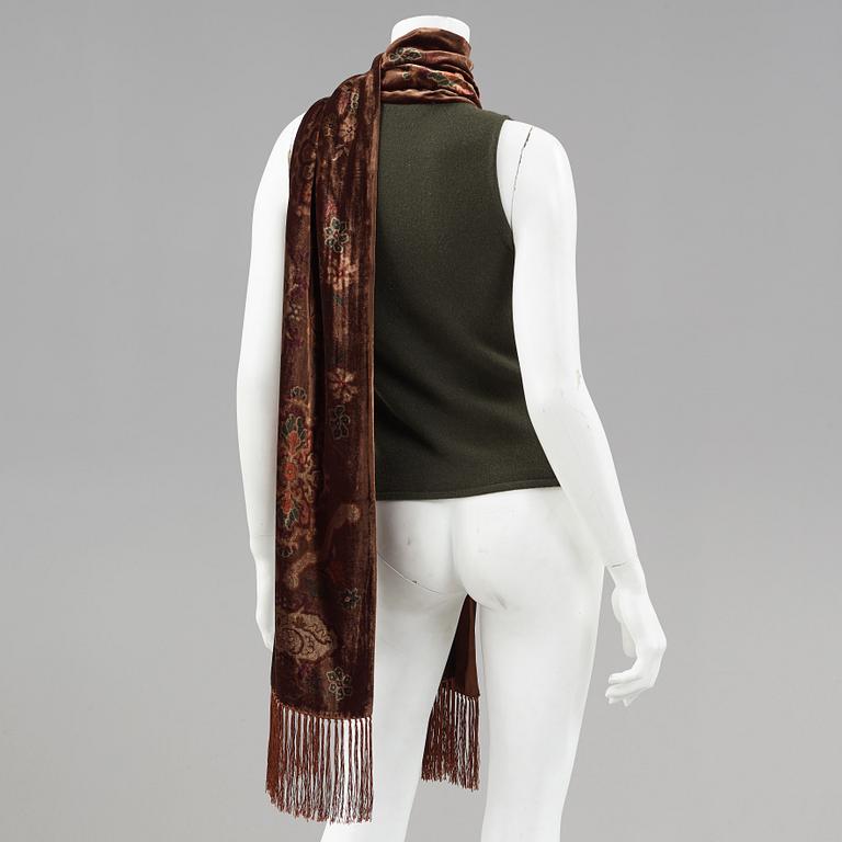 A cashmere vest and top by Ralph Lauren.