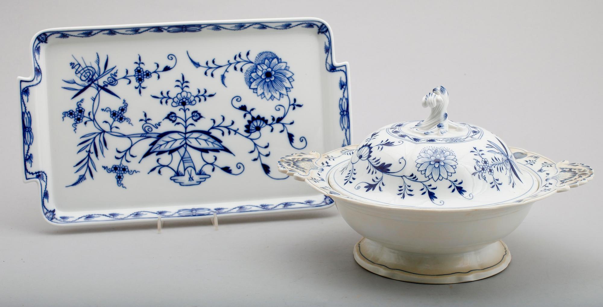 BRICKA SAMT TERRIN, porslin, Meissen, 1900-tal.