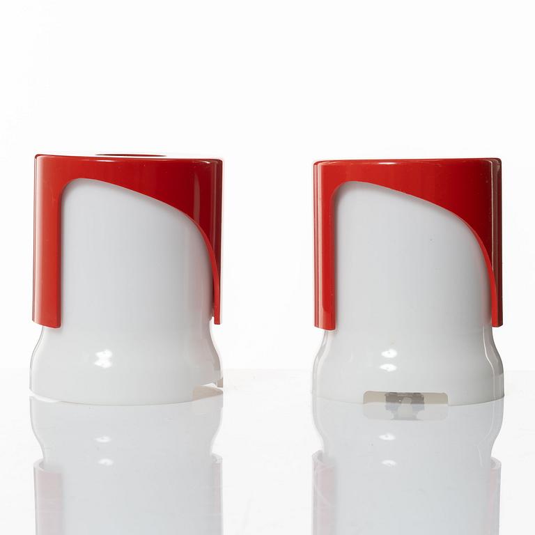 Joe Colombo, table lamps, a pair, KD 24, Kartell, manufactured by Husqvarna Borstfabrik AB.