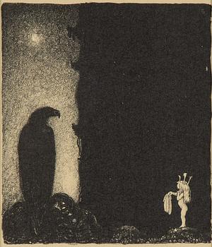 John Bauer, lithograph, from "Troll", 1915. Signed B in the print.