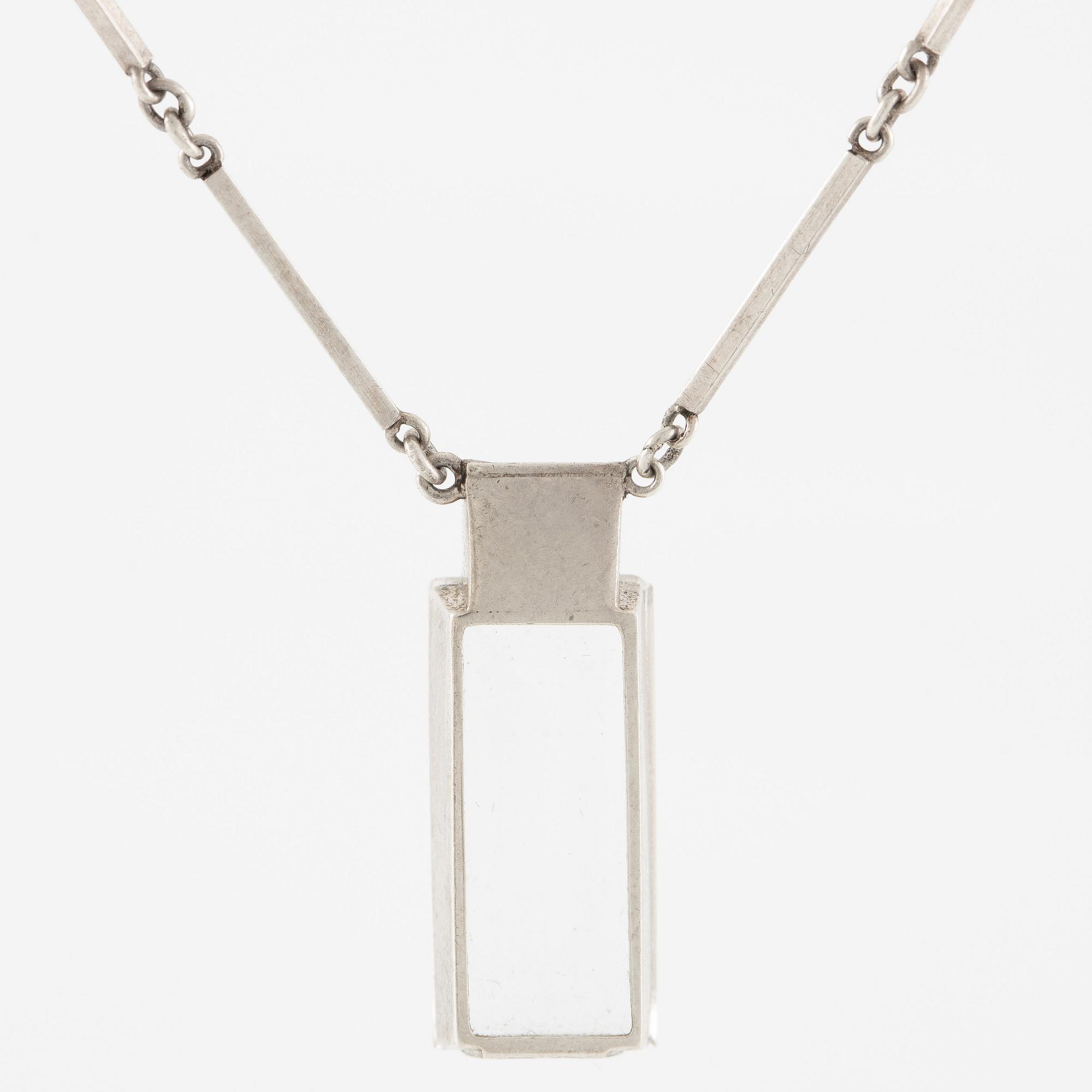 Collier, Stigbert, silver med bergkristall.