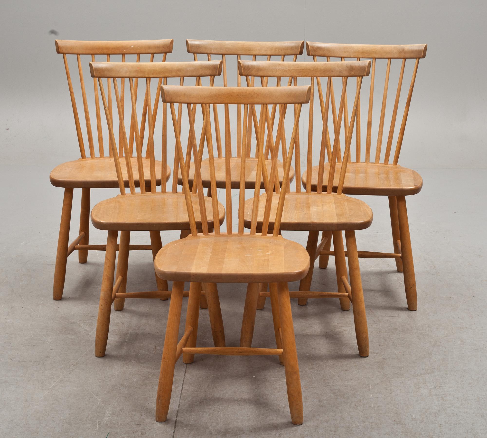 STOLAR, 6 st, "Lilla Åland", Carl Malmsten, Stolab, 2002.