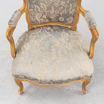 A rococo armchair, mid 18th Century.