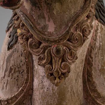 A wooden mythical beast, Southeast Asia, early 20th Century.