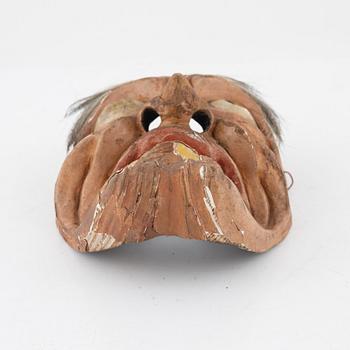 Noh-mask, bemålat trä, Japan, Edo (1603-1868).