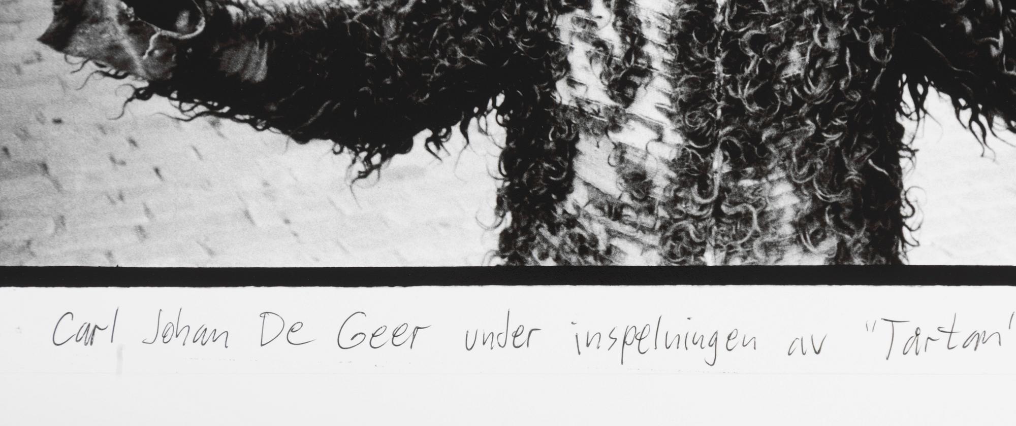 Carl Johan De Geer, "Carl Johan De Geer under inspelningen av 'Tårtan'".