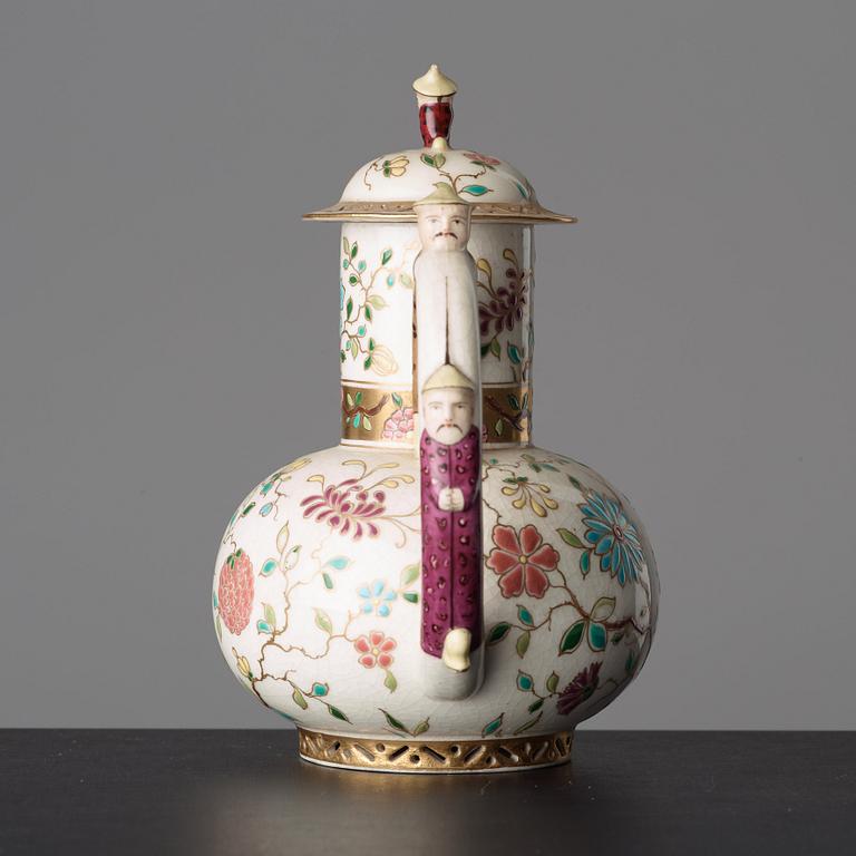 TEKANNA med LOCK, flintgods. Omärkt, möjligen Rörstrand, 1800-tal.