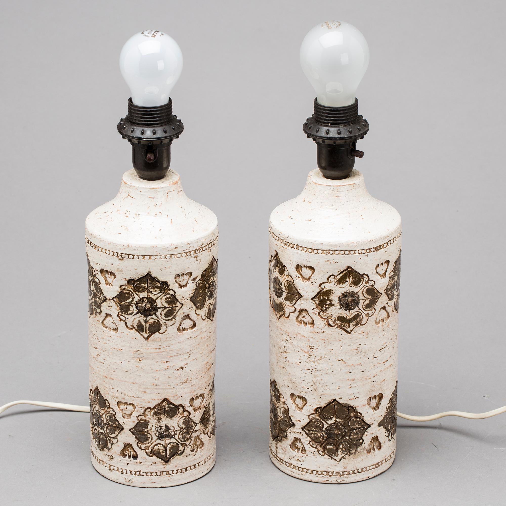 A PAIR OF TABLELAMPS, Bitosso, Italy for Bergboms,