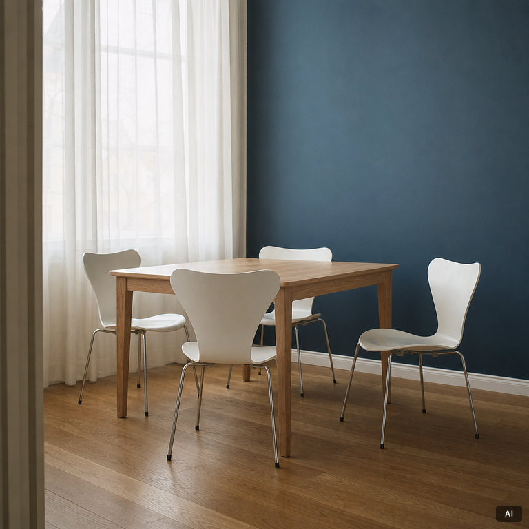 Arne Jacobsen, Stolar, 4 st, "Sjuan", Fritz Hansen, Danmark.