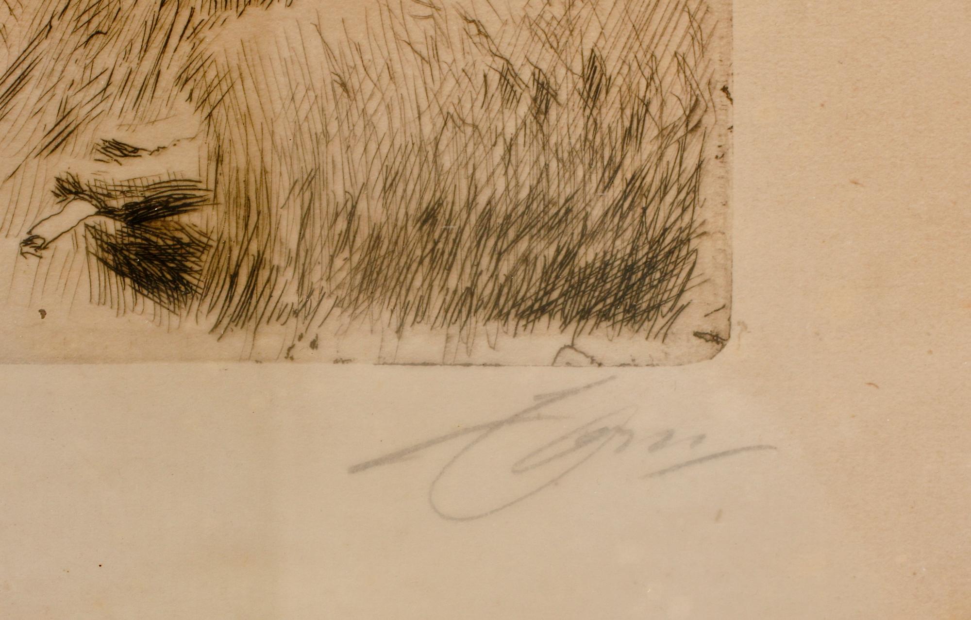 ANDERS ZORN, etsning, sign . Dat i trycket 1916.