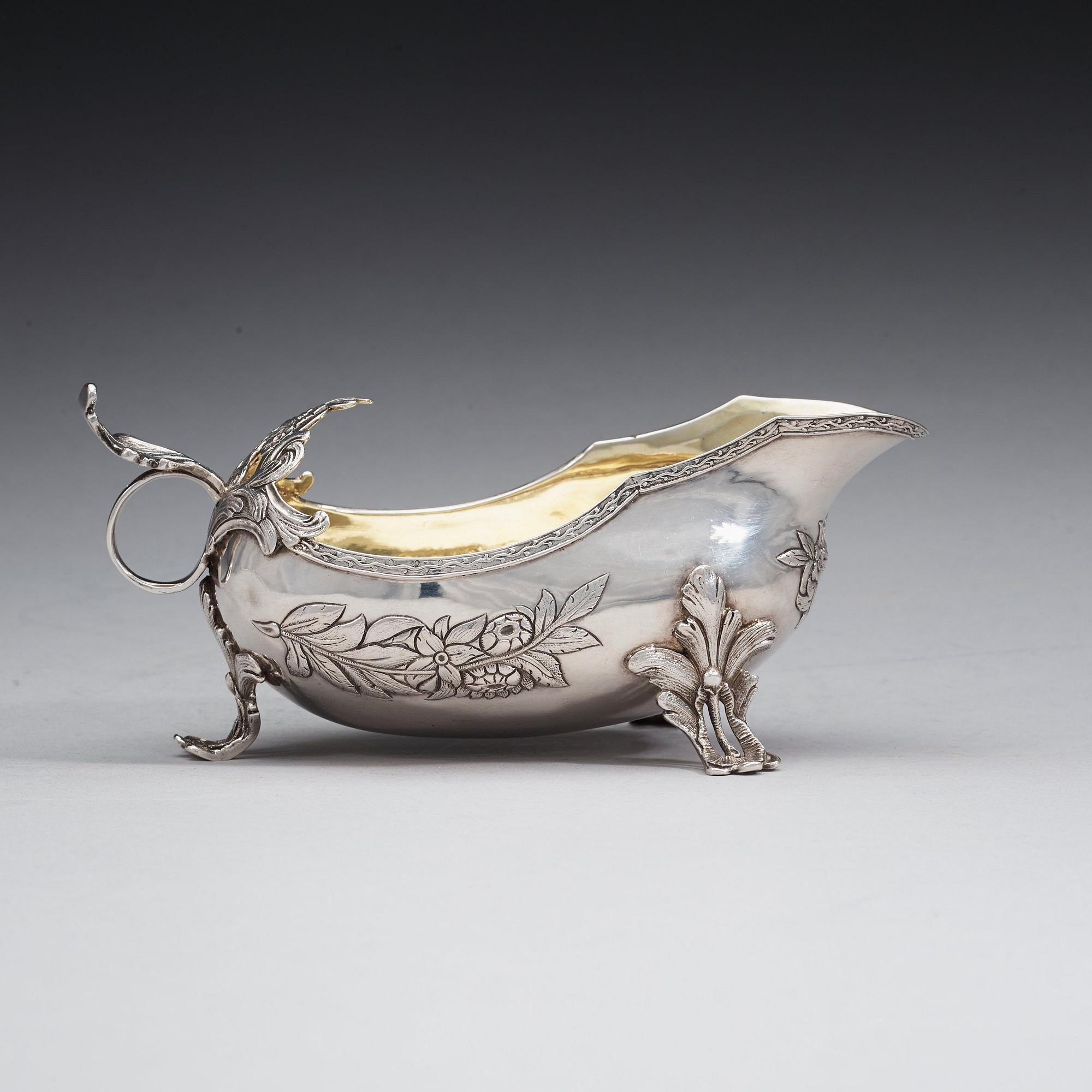 A Swedish 18th century parcel-gilt cream-jug, marks of Daniel Elfbom, Gävle 1784.