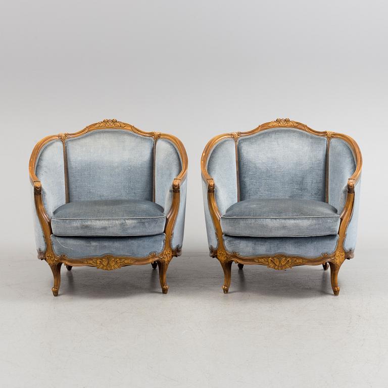 A three piece rococo style lounge furniture.