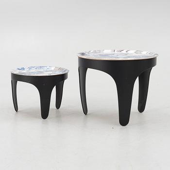 Firma Svenskt Tenn, Margot Barolo & Märta Friman, a pair of tray tables, "Sunday Noon", Svenskt Tenn.