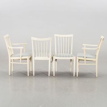 A dining group of 7 pieces by Carl Malmsten for Bodafors from the second half of the 20th century.