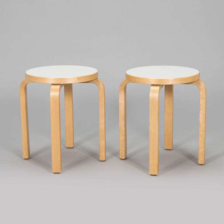 Alvar Aalto, a pair of model 60 stools, Artek, Finland 2015.