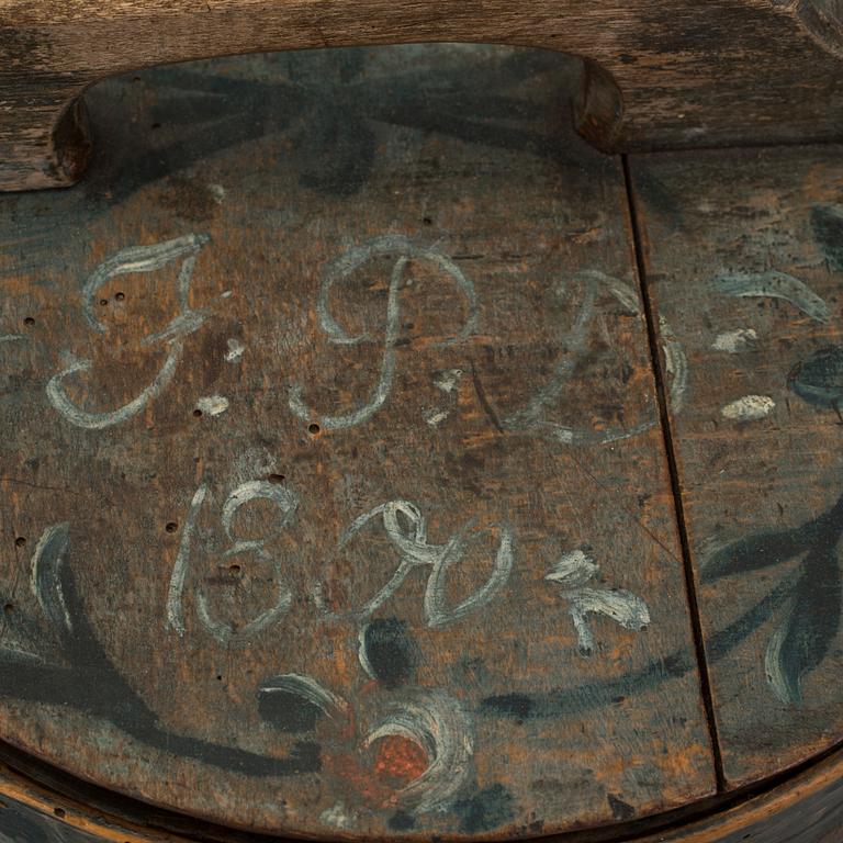 A folk art bowl, Sweden marked  PJES JPD 1800.