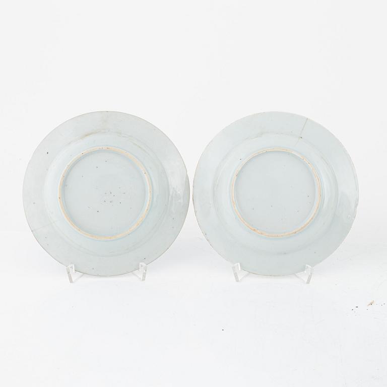 Nine porcelain pieces, China, Qing dynasty, 18th-19th century.
