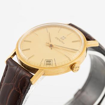 Zenith, wristwatch, 18K gold, 34 mm.